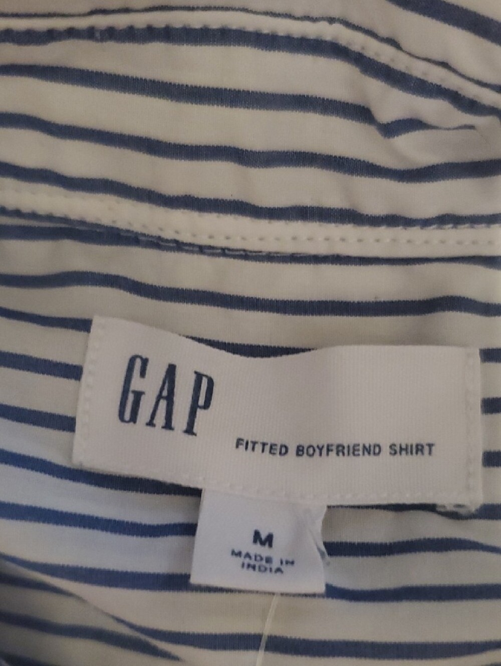 GAP Blue and White Striped Button-Down Shirt - Picture 2 of 3